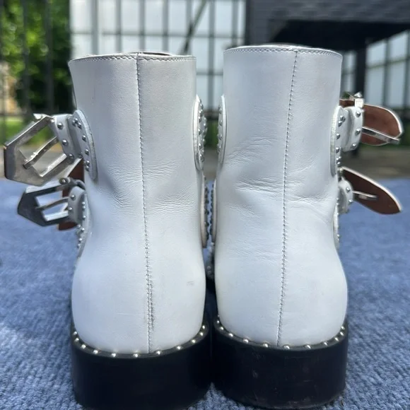 Givenchy White leather Ankle Boots with Buckle Straps EUC - Picture 5 of 5